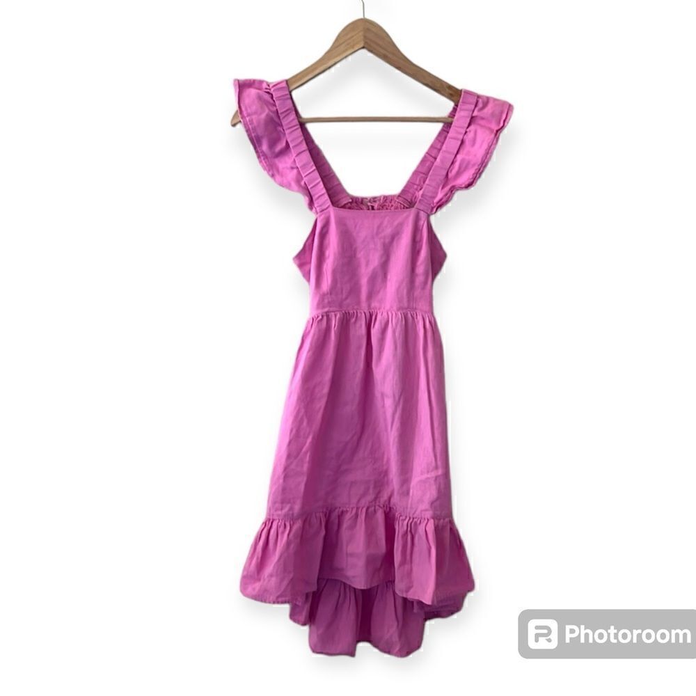 Dizzy Lizzy Pink Ruffle Shoulder Straps with Back lace up dress